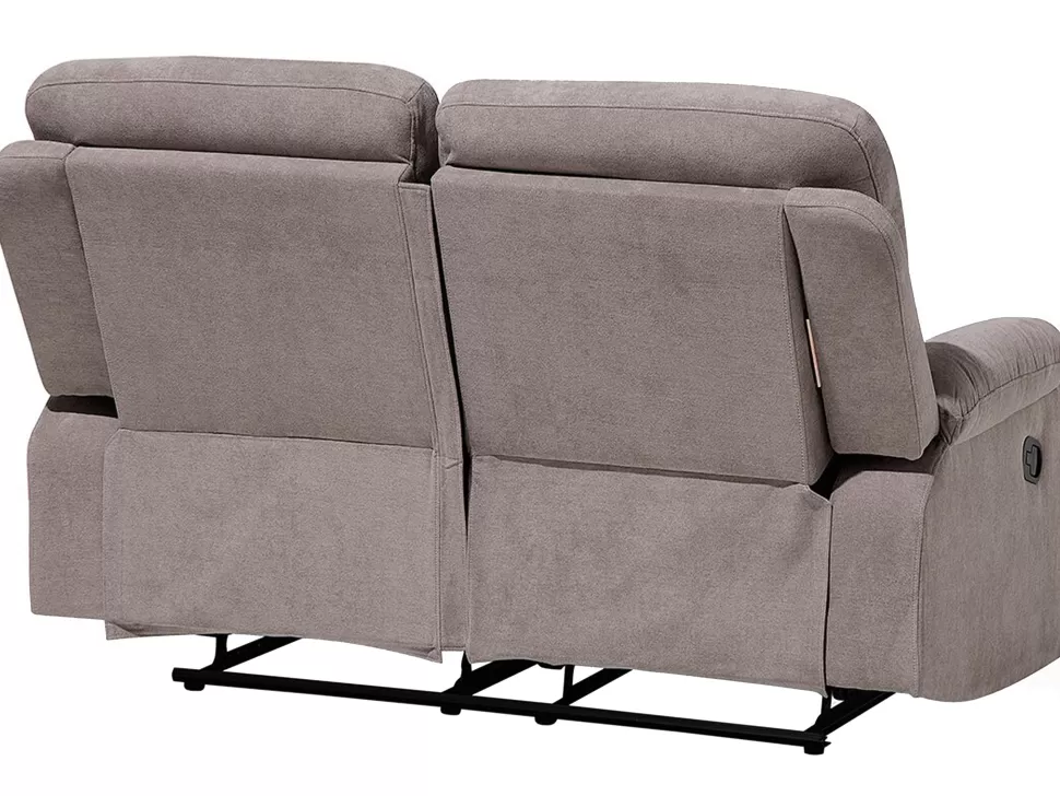 Sofas>Beliani 2 Seater Fabric Manual Recliner Sofa Taupe Beige Bergen