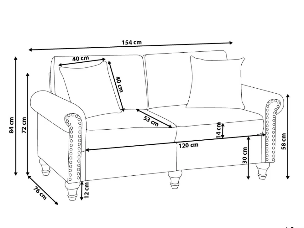 Shop Beliani 2 Seater Fabric Sofa Grey Otra