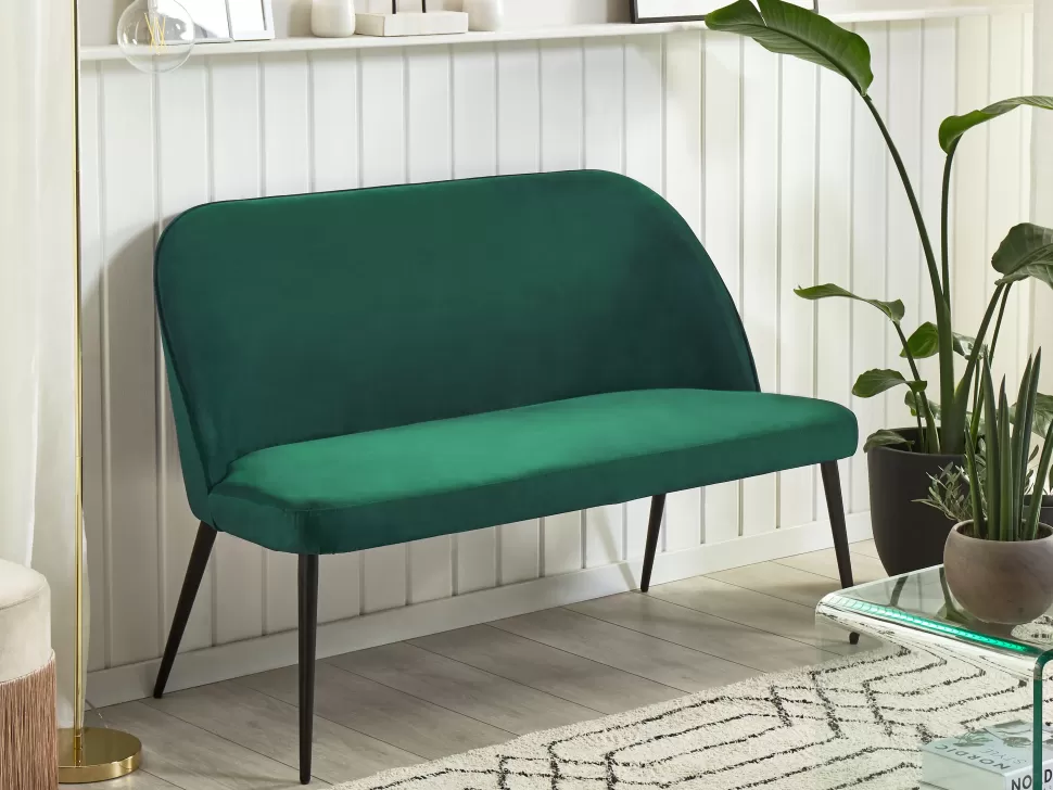 Sofas>Beliani 2 Seater Velvet Kitchen Sofa Green Osby