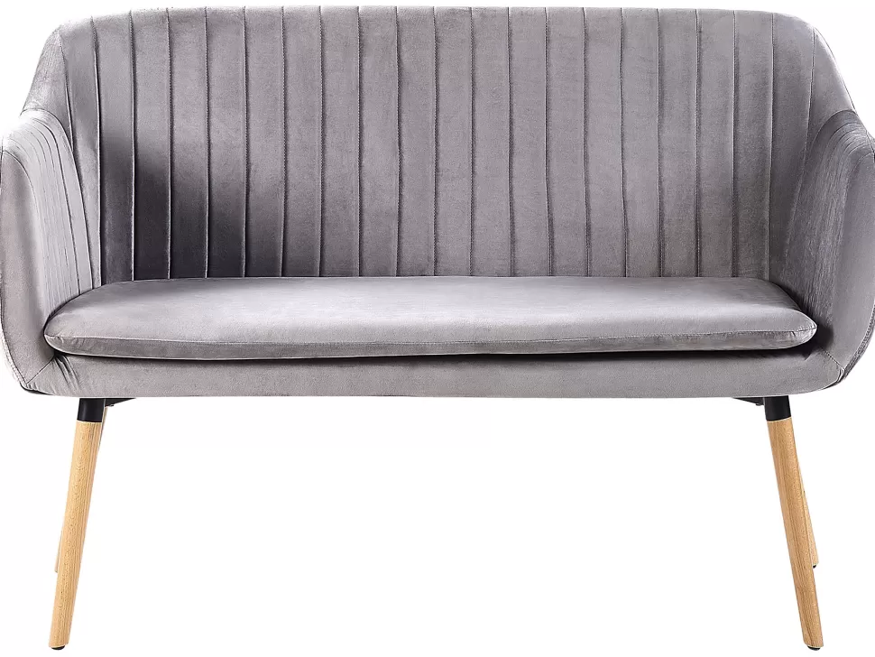 Shop Beliani 2 Seater Velvet Kitchen Sofa Grey Taby