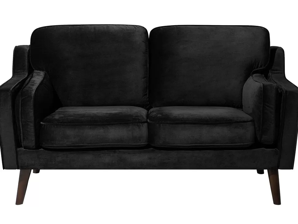 Sofas>Beliani 2 Seater Velvet Sofa Black Lokka