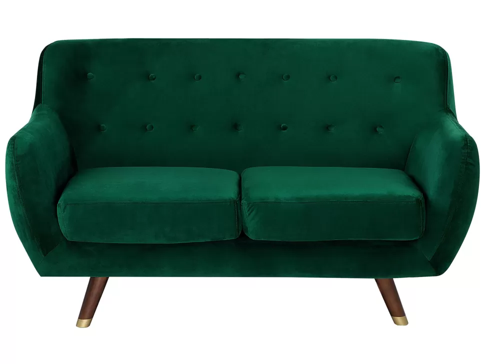 Sofas>Beliani 2 Seater Velvet Sofa Emerald Green Bodo