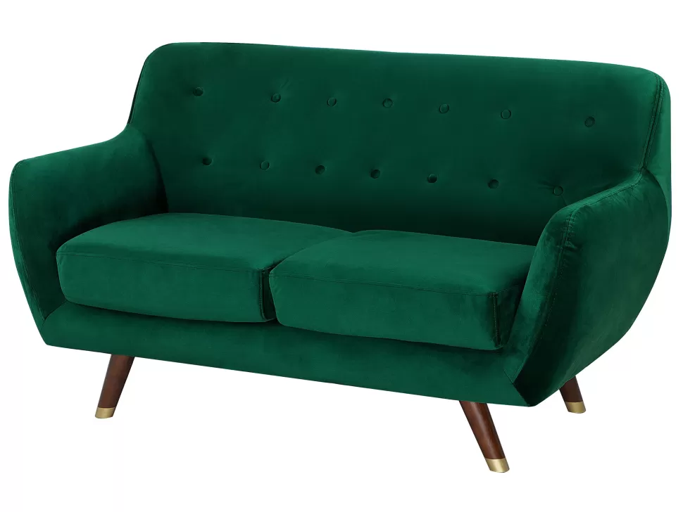 Sofas>Beliani 2 Seater Velvet Sofa Emerald Green Bodo