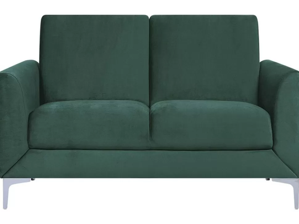 Sofas>Beliani 2 Seater Velvet Sofa Green Fenes