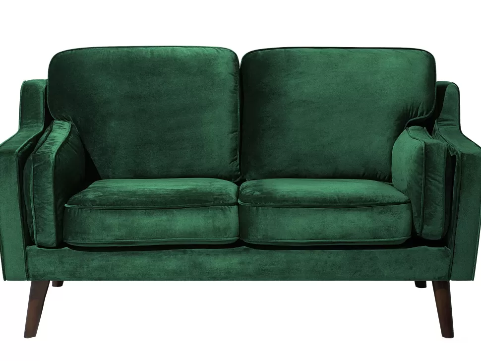 Sofas>Beliani 2 Seater Velvet Sofa Green Lokka