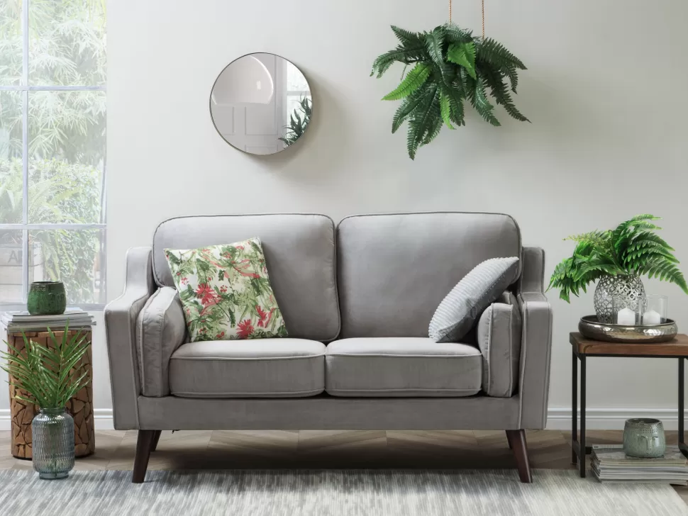 Flash Sale Beliani 2 Seater Velvet Sofa Light Grey Lokka