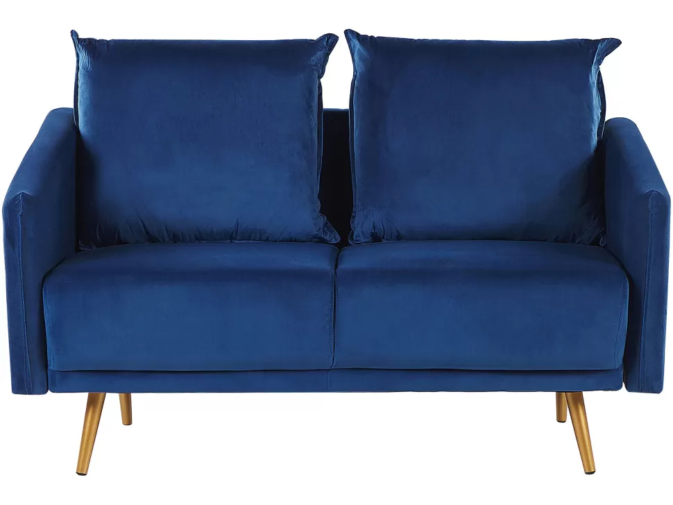 Sofas>Beliani 2 Seater Velvet Sofa Navy Blue Maura