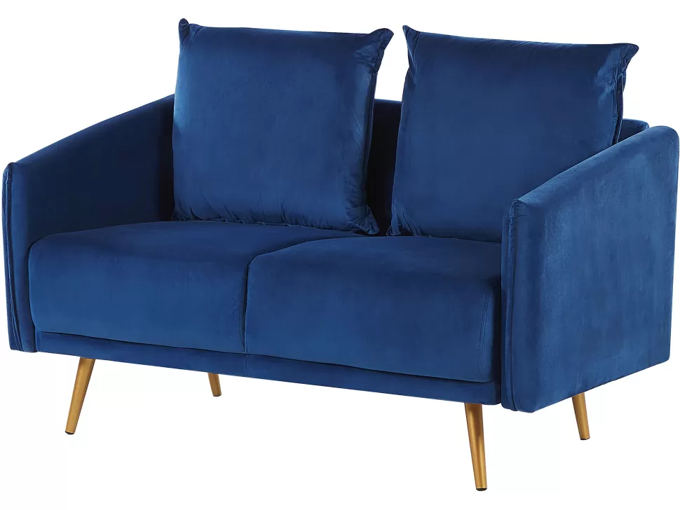 Sofas>Beliani 2 Seater Velvet Sofa Navy Blue Maura