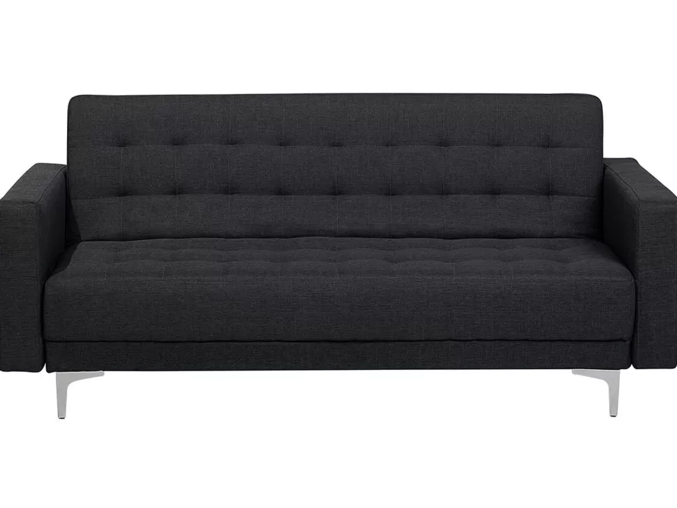 Cheap Beliani 3 Seater Fabric Sofa Bed Graphite Grey Aberdeen