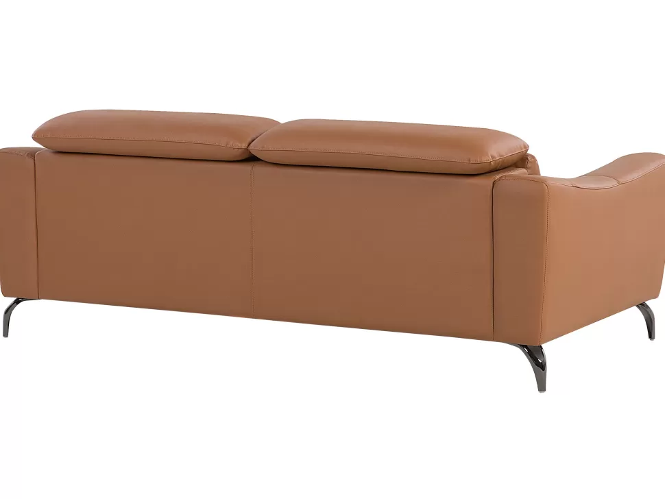 Flash Sale Beliani 3 Seater Leather Sofa Golden Brown Narwik