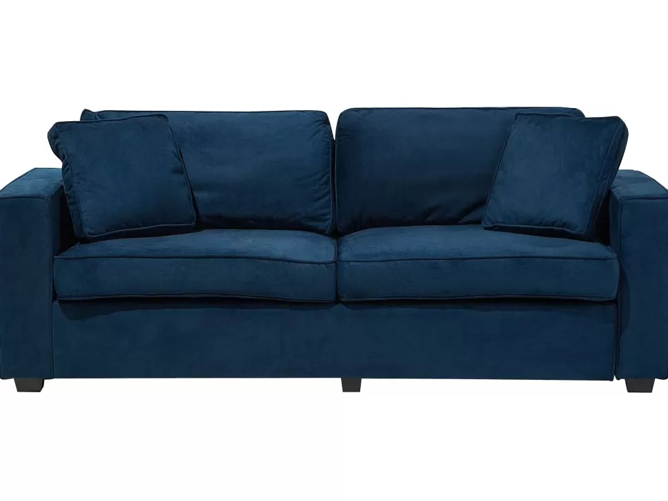 Sale Beliani 3 Seater Velvet Sofa Navy Blue Falun