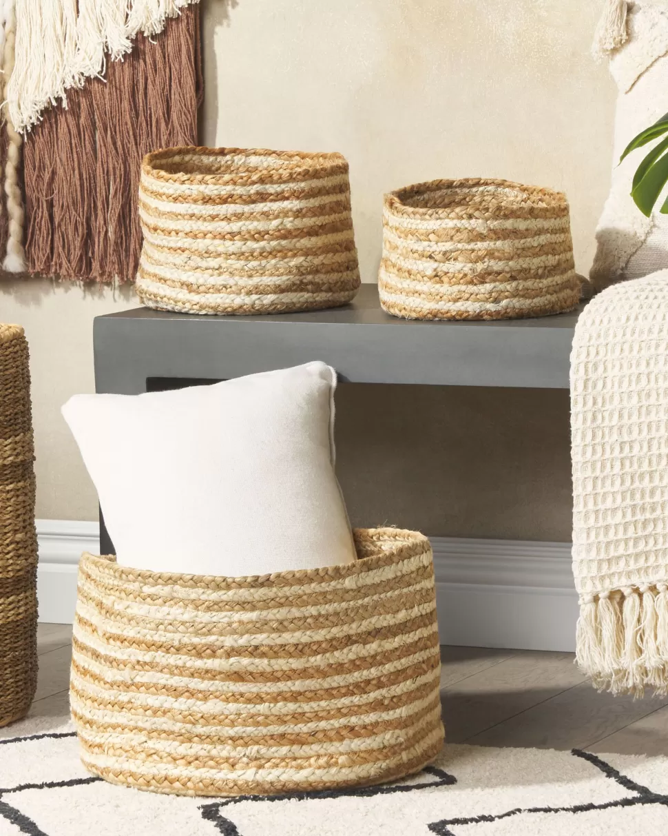 Flash Sale Beliani 3Er Set Korbe Aus Jute Natur Und Beige Kahu