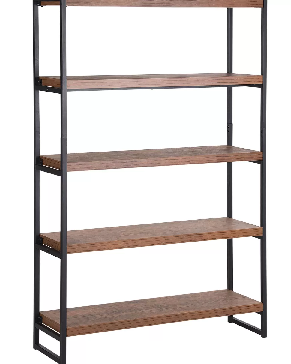 Aufbewahrung>Beliani 4 Tier Bookcase Dark Wood And Black Tifton