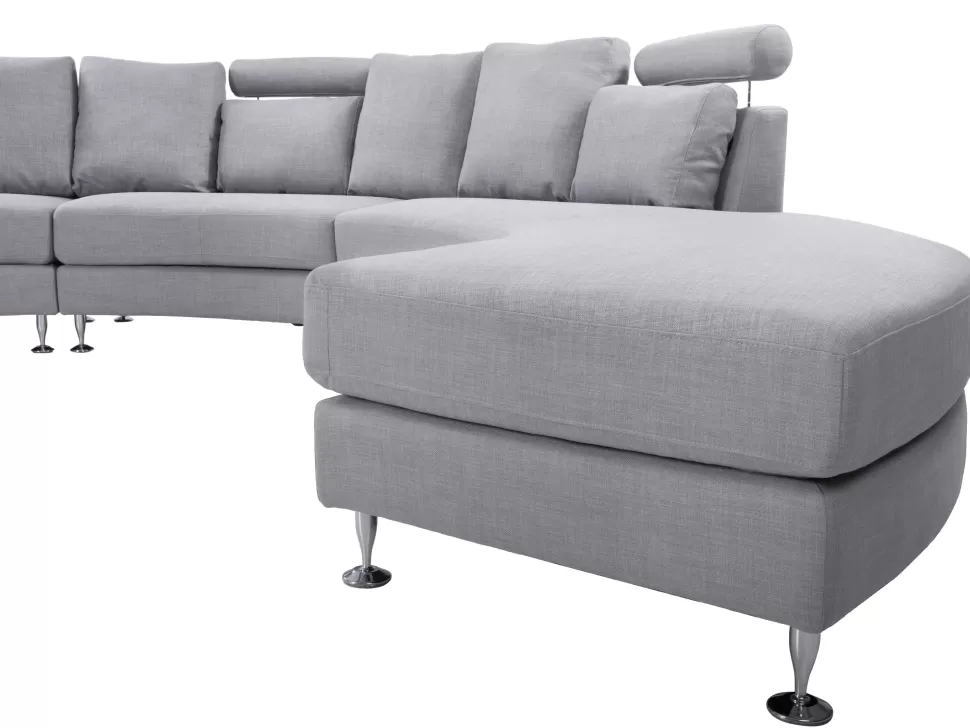 Sofas>Beliani 7 Seater Curved Fabric Modular Sofa Light Grey Rotunde