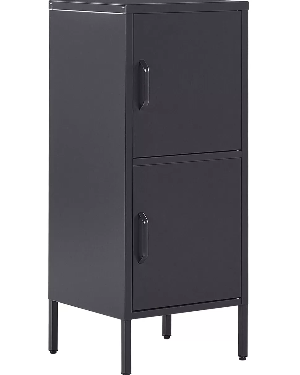 Cheap Beliani Aktenschrank Schwarz 2 Turen Huron