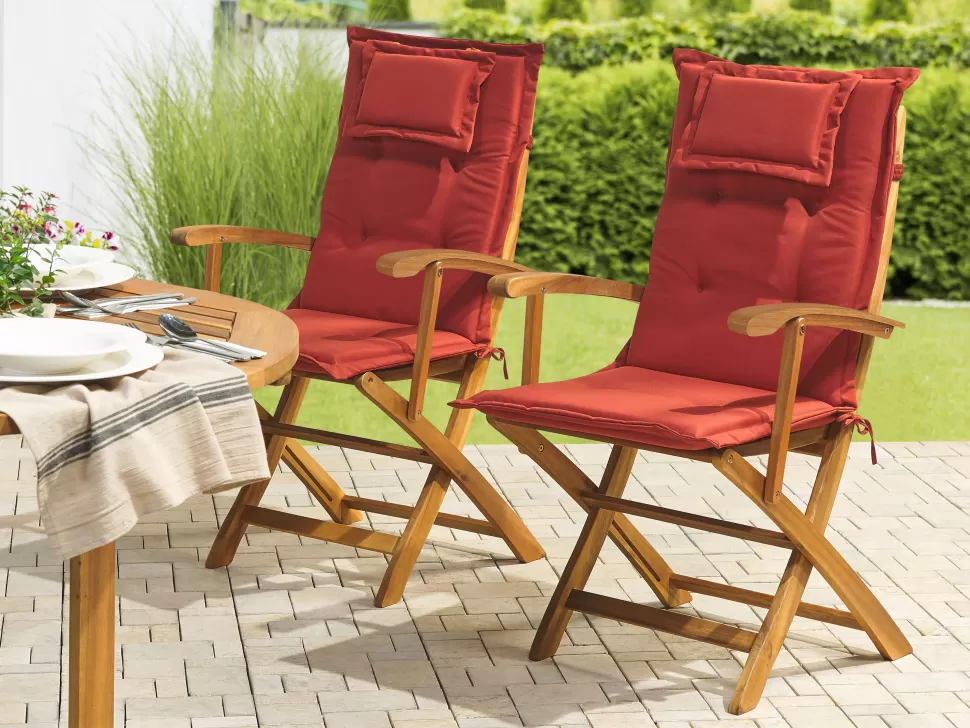 Outlet Beliani Auflage Fur Gartenstuhl 2Er Set Terracotta Maui