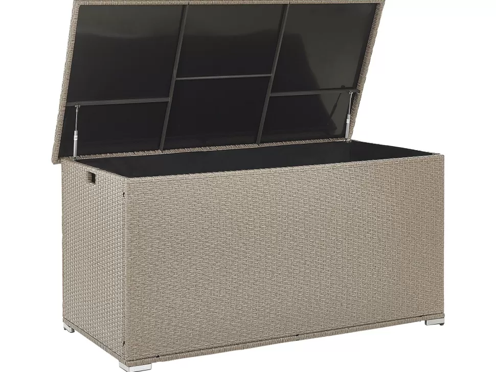 Store Beliani Auflagenbox Rattan Taupe 155 X 75 Cm Modena