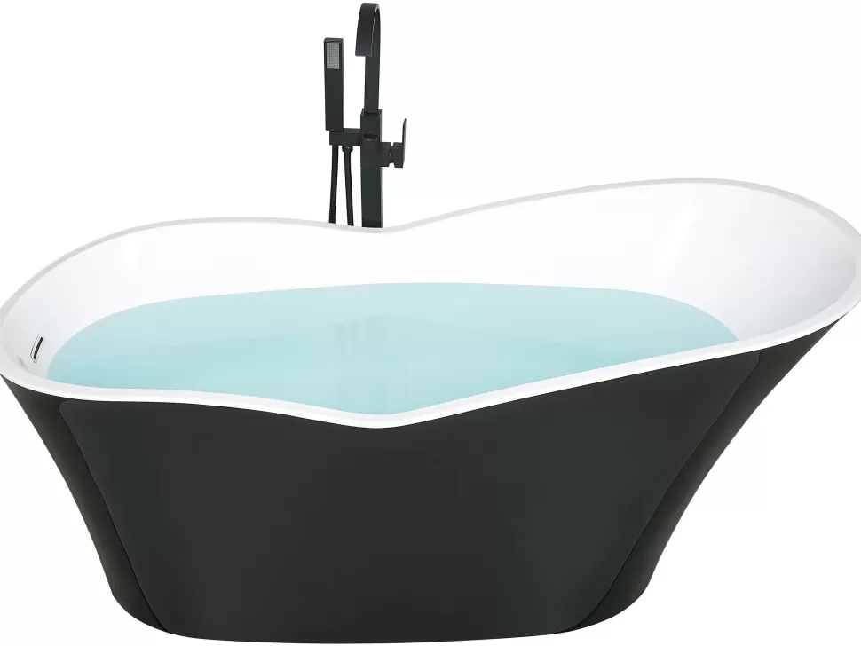 Hot Beliani Badewanne Freistehend Schwarz / Weis 170 X 80 Cm Dulcina