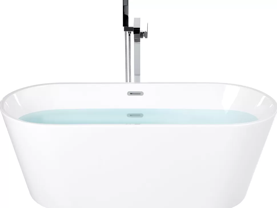 New Beliani Badewanne Freistehend Weis Oval 170 X 72 Cm Havana