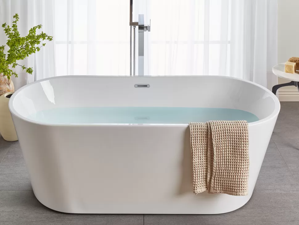 New Beliani Badewanne Freistehend Weis Oval 170 X 72 Cm Havana