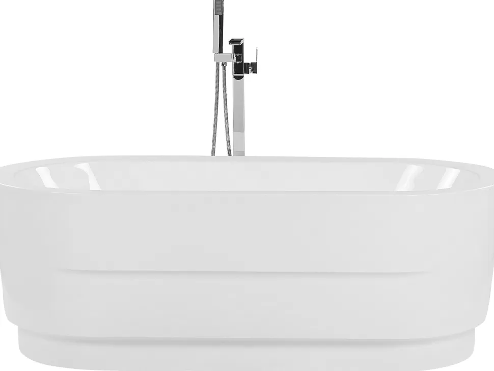 Store Beliani Badewanne Freistehend Weis Oval 170 X 80 Cm Empresa