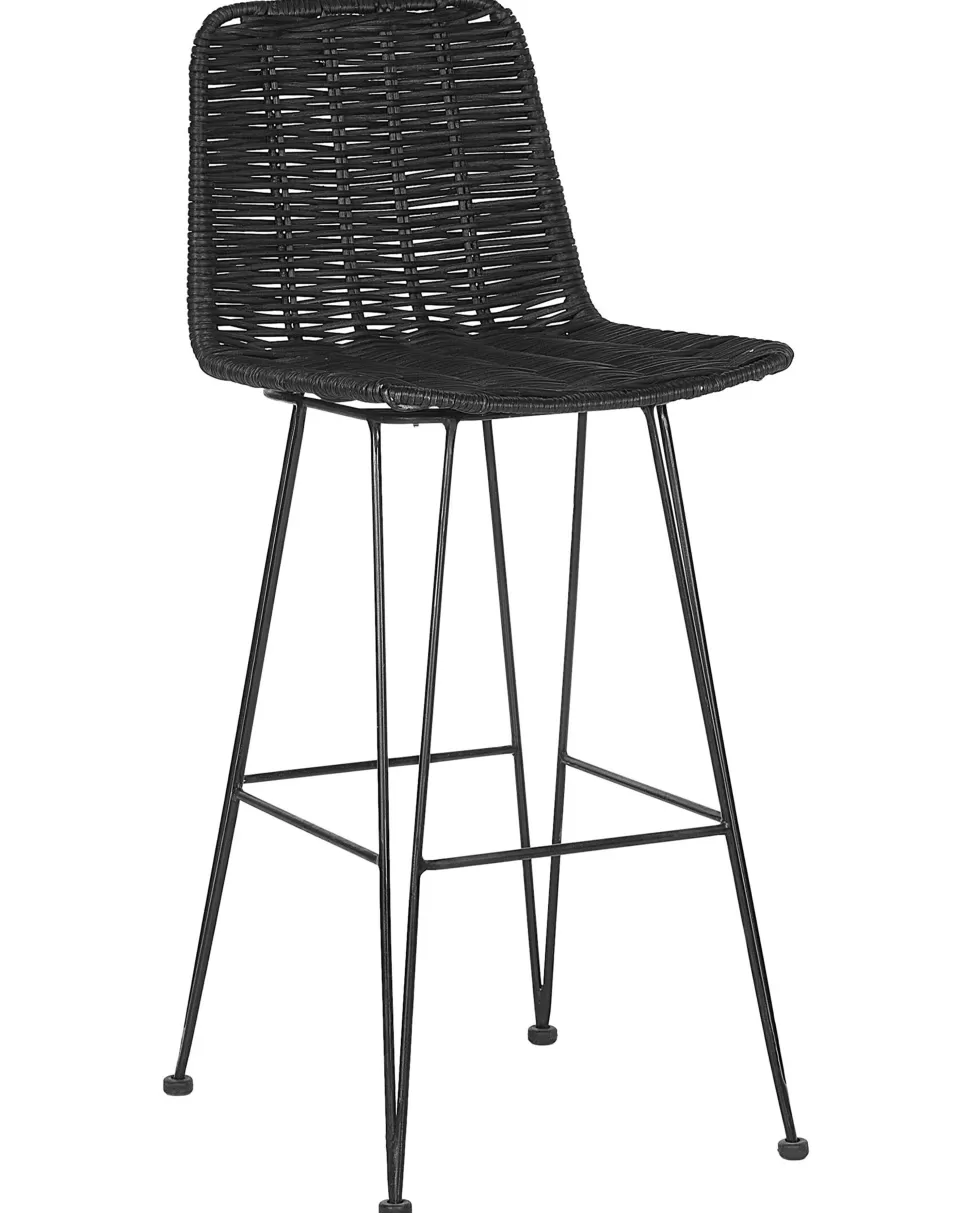 Best Sale Beliani Barhocker Rattan Schwarz 2Er Set Cassita