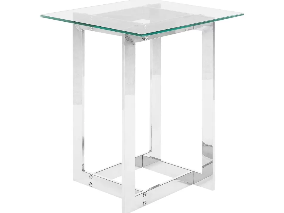 Shop Beliani Beistelltisch Glas Silber Quadratisch 40 X 40 Cm Crystal