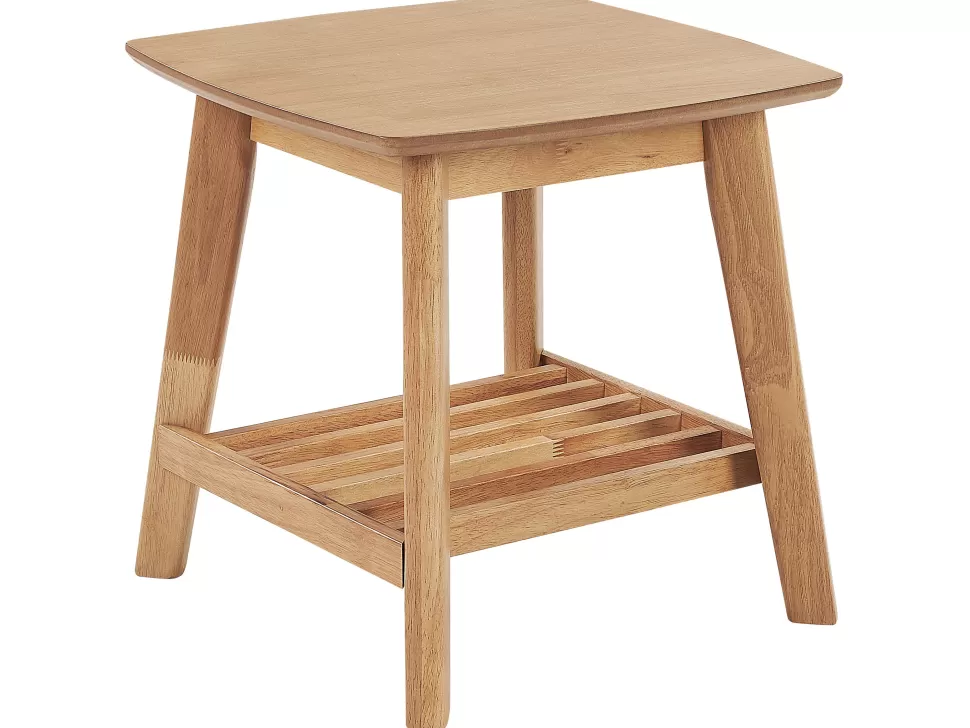 Outlet Beliani Beistelltisch Heller Holzfarbton Quadratisch 50 X 50 Cm Tulare