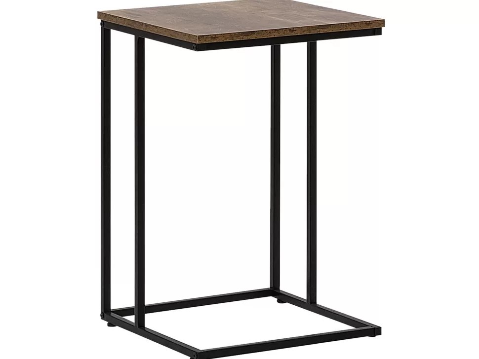 Tische>Beliani Beistelltisch Holzoptik Braun Quadratisch 40 X 40 Cm Troy