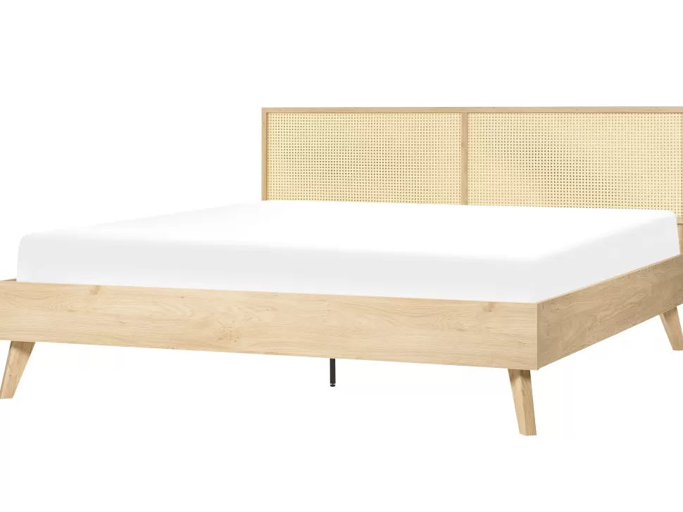 Best Sale Beliani Bett Heller Holzfarbton Lattenrost 180 X 200 Cm Monpazier