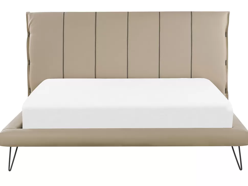 Clearance Beliani Bett Kunstleder Beige Lattenrost 180 X 200 Cm Betin