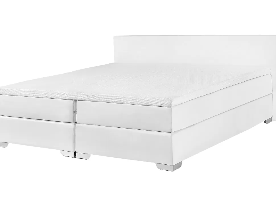 Best Beliani Boxspringbett Kunstleder Weis 180 X 200 Cm President