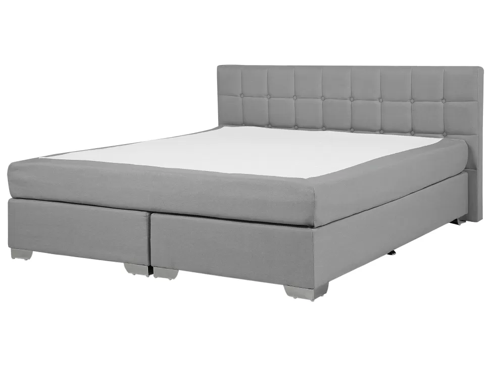 Cheap Beliani Boxspringbett Polsterbezug Hellgrau 140 X 200 Cm Admiral