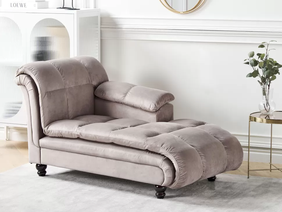 Sofas>Beliani Chaise Lounge Taupe Lormont