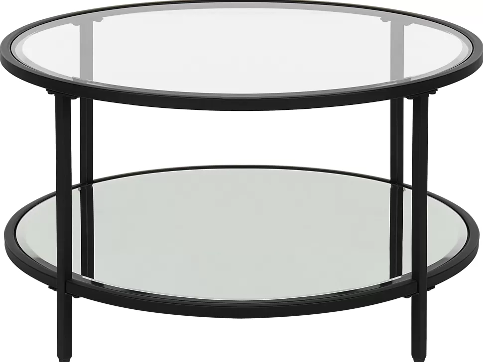 Shop Beliani Couchtisch Glas / Metall Schwarz 70 Cm Birney