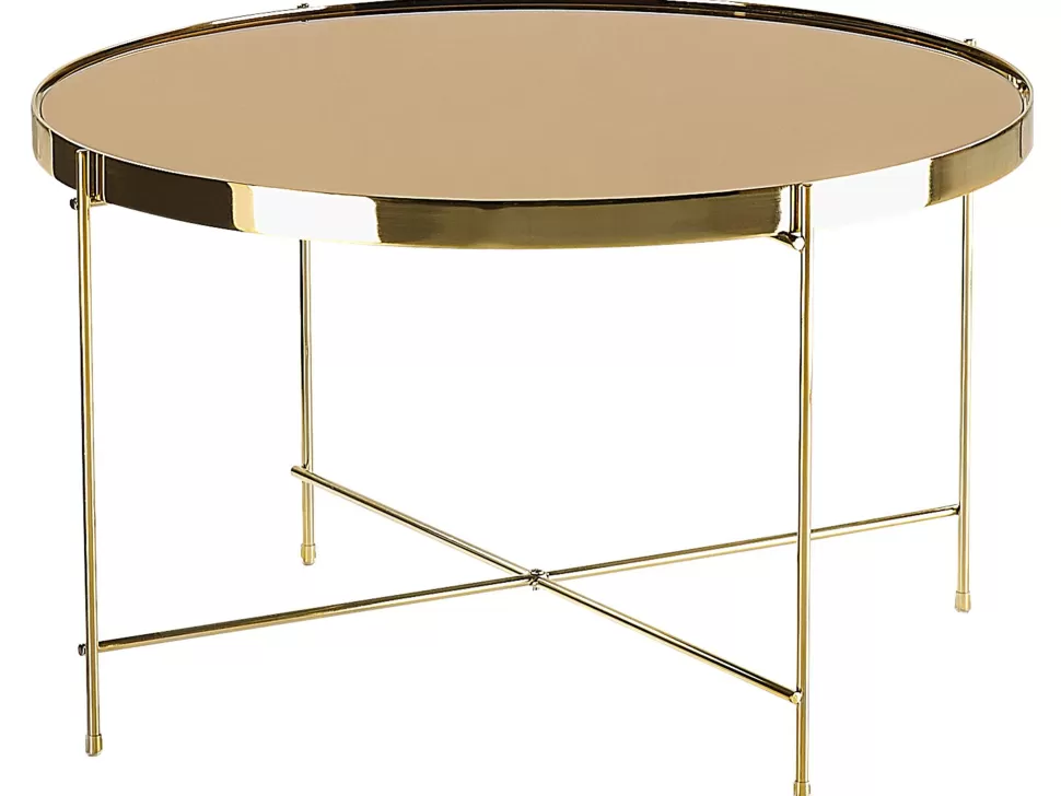 Cheap Beliani Couchtisch Glas Gold / Goldbraun 63 Cm Lucea