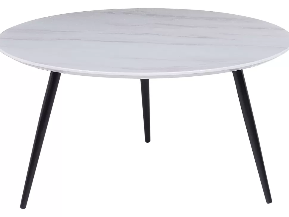 Discount Beliani Couchtisch Marmor Optik Weis / Schwarz O 79 Cm Effie