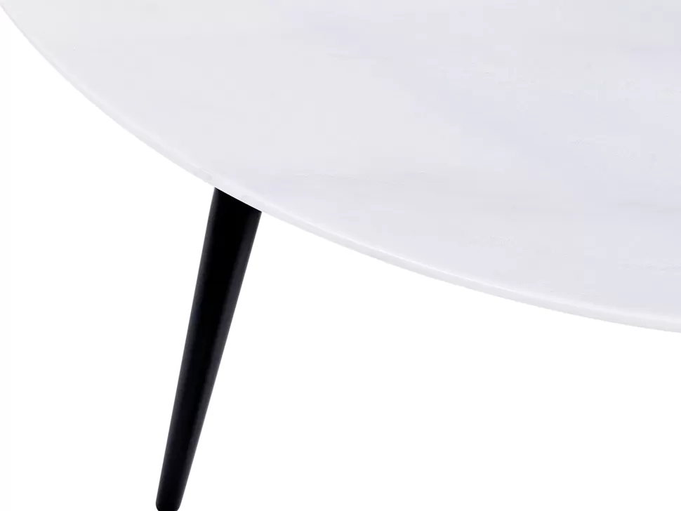 Discount Beliani Couchtisch Marmor Optik Weis / Schwarz O 79 Cm Effie