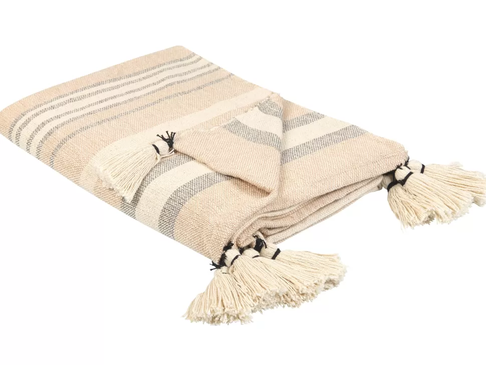 Heimtextilien>Beliani Decke Baumwolle Beige 130 X 170 Cm Yarseli