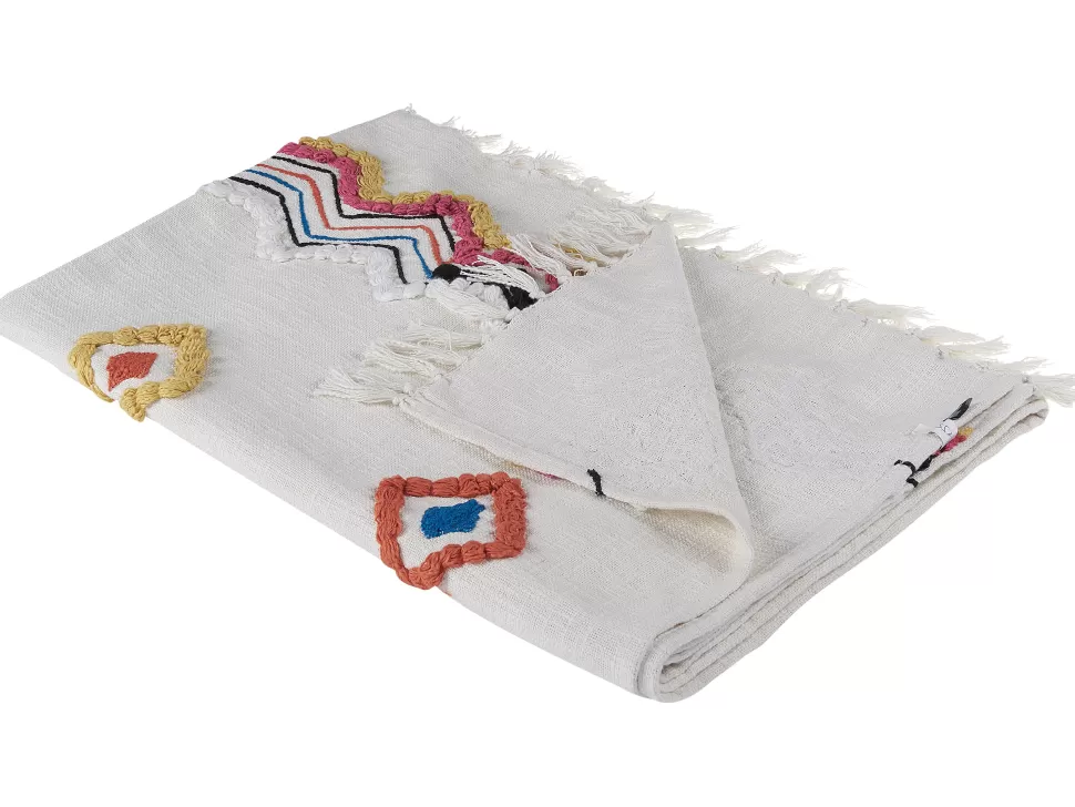 Discount Beliani Decke Baumwolle Mehrfarbig Abstraktes Motiv 130 X 180 Cm Morena