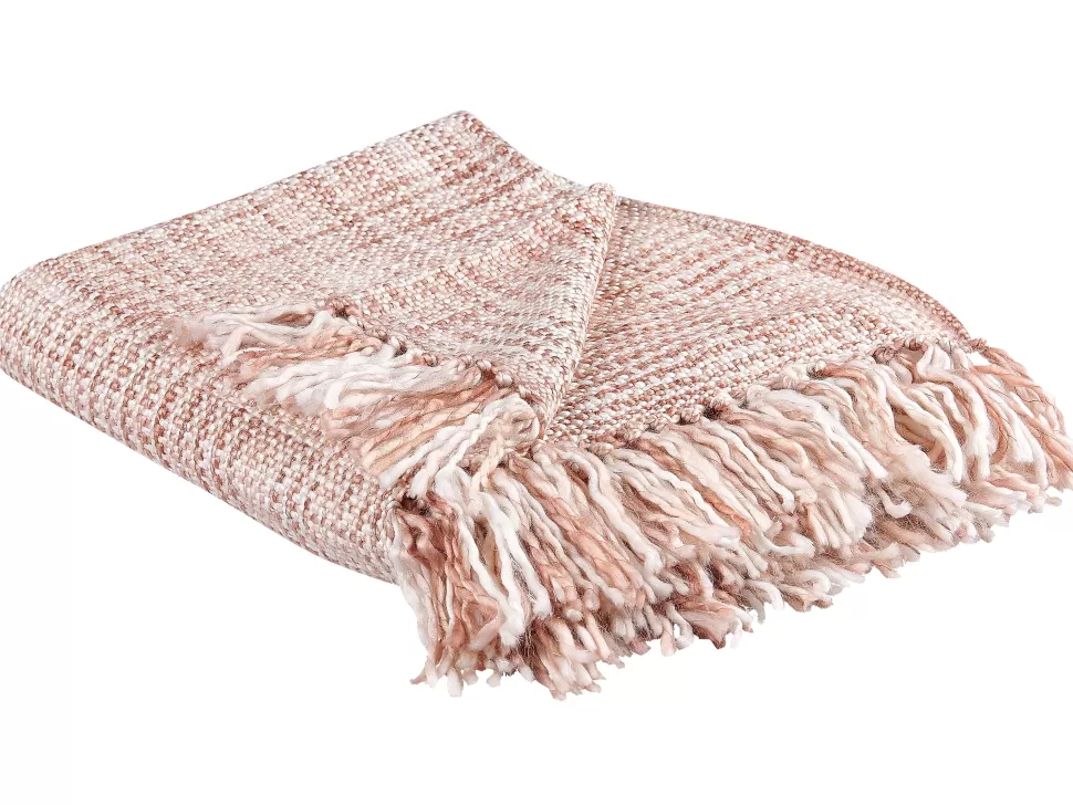 Flash Sale Beliani Decke Goldbraun / Weis 125 X 150 Cm Kariertes Muster Deurali