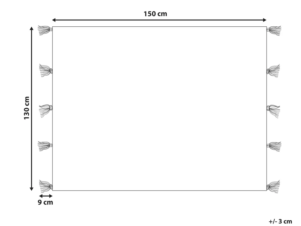 Heimtextilien>Beliani Decke Weis Und Schwarz 130 X 150 Cm Saatli