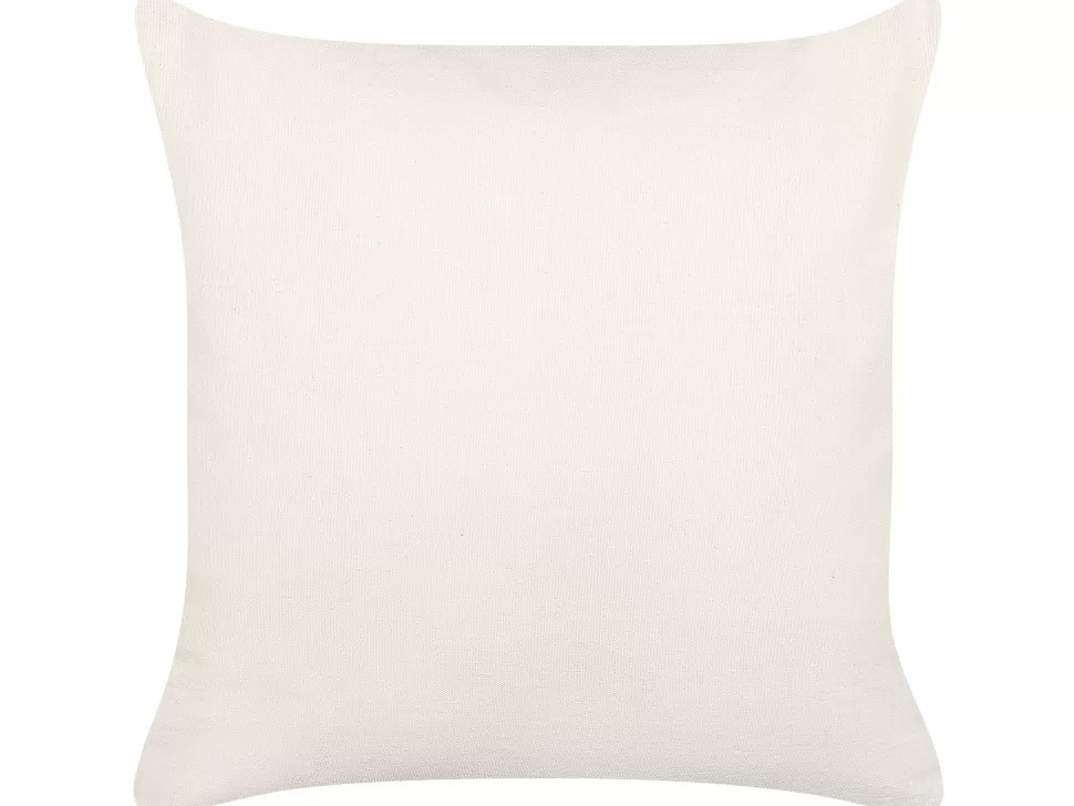 Clearance Beliani Dekokissen Baumwolle Weis/Blau Mit Quasten 45 X 45 Cm Datura