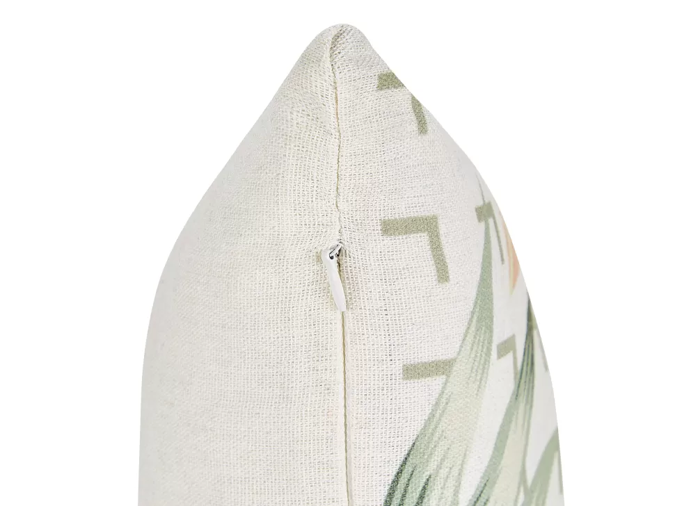 Clearance Beliani Dekokissen Blattermotiv Grun / Beige 45 X 45 Cm 2Er Set Rhapis