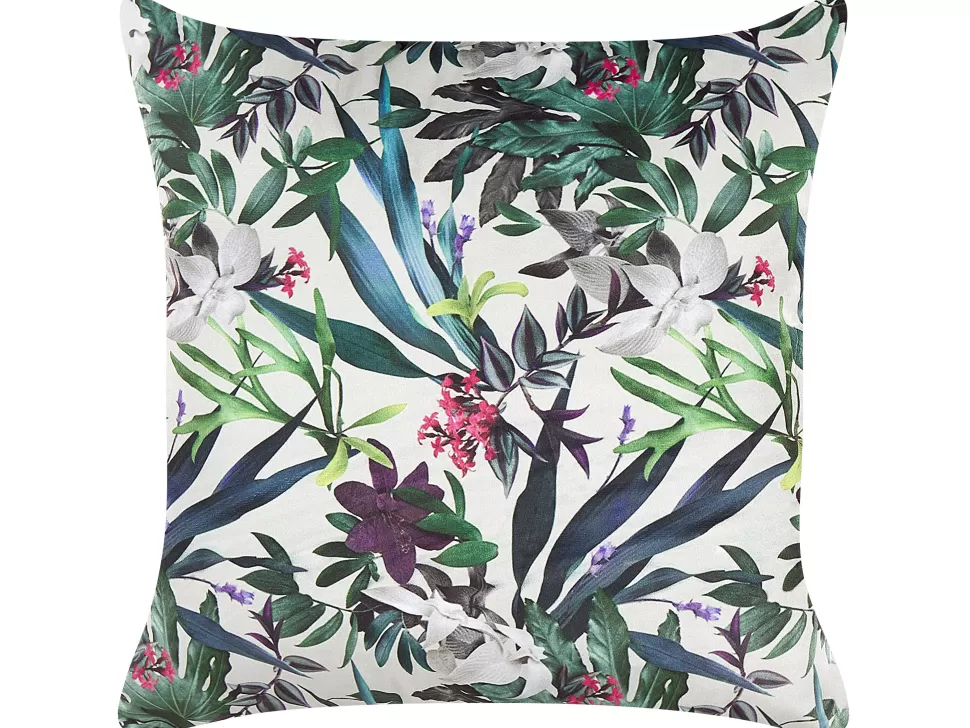 Fashion Beliani Dekokissen Blattmuster Samtstoff Grun 45 X 45 Cm Gasteria