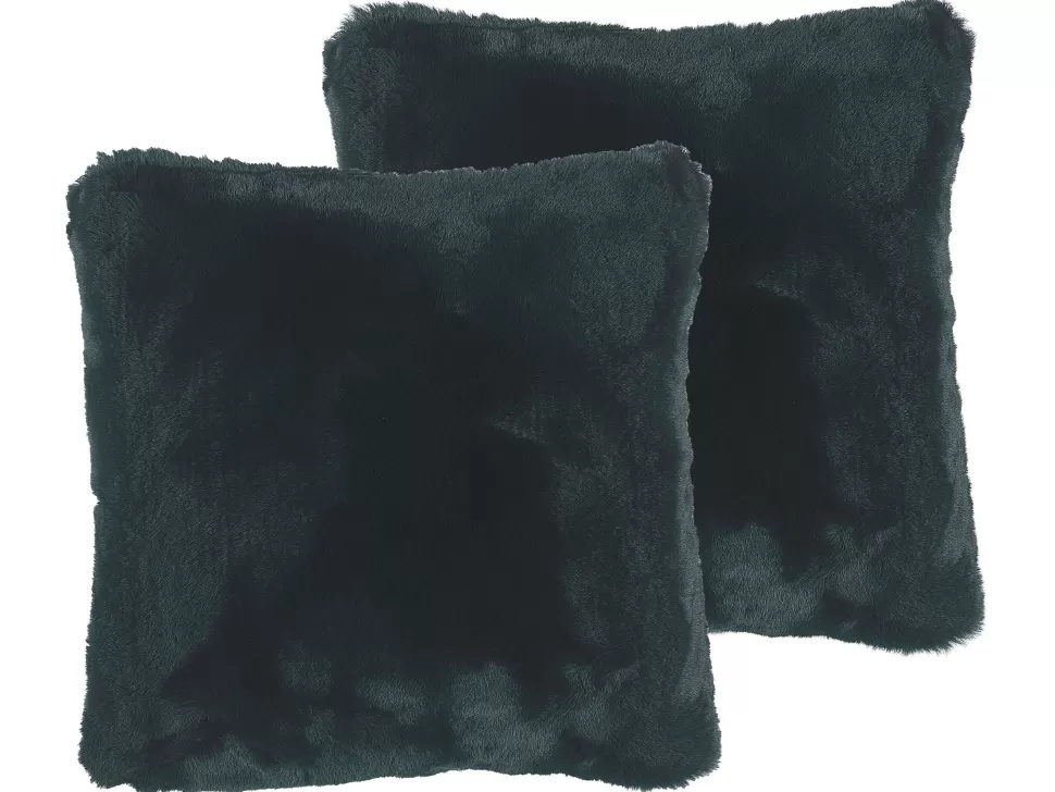 Discount Beliani Dekokissen Felloptik Grun 42 X 42 Cm 2Er Set Tandur