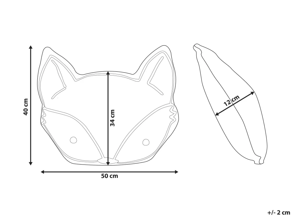 Shop Beliani Dekokissen Gelb Fuchsmotiv 50 X 40 Cm Vadodara