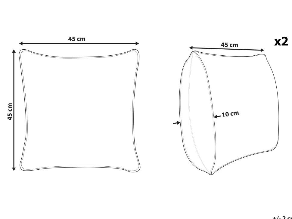Discount Beliani Dekokissen Geometrisches Muster Baumwolle Cremeweis / Schwarz Mit Quasten 45 X 45 Cm 2Er Set Mays