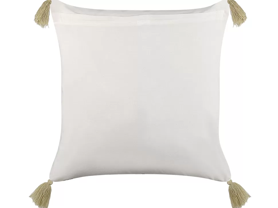 Clearance Beliani Dekokissen Geometrisches Muster Baumwolle Mehrfarbig Mit Quasten 45 X 45 Cm Setosa