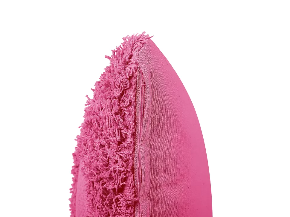 Discount Beliani Dekokissen Geometrisches Muster Baumwolle Rosa Getuftet 45 X 45 Cm Rhoeo